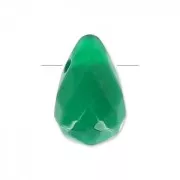 Goutte facettée 6x9mm Green Agate x1