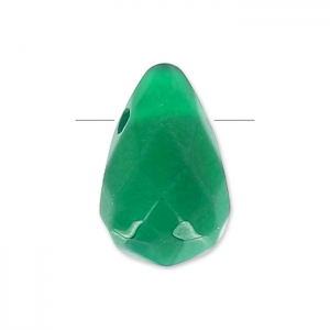 Goutte facettée 6x9mm Green Agate x1