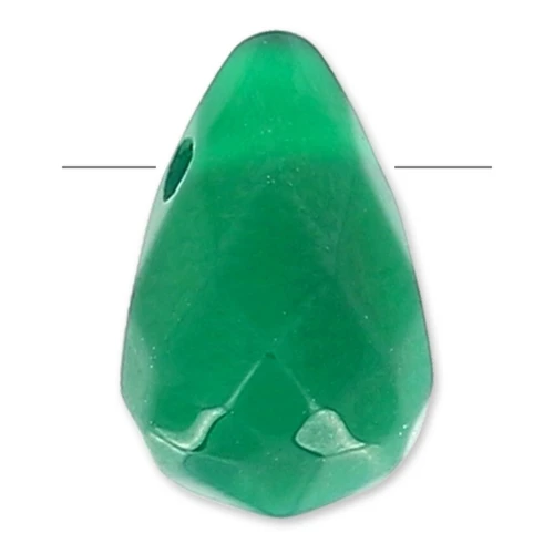 Goutte facettée 6x9mm Green Agate x1