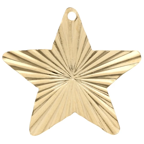 Pendente a stella 21x22 mm effetto plissettato - Dorato con oro fino x1