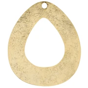 Pendente scavato martellato 61x51 mm - Dorato con oro fino x1