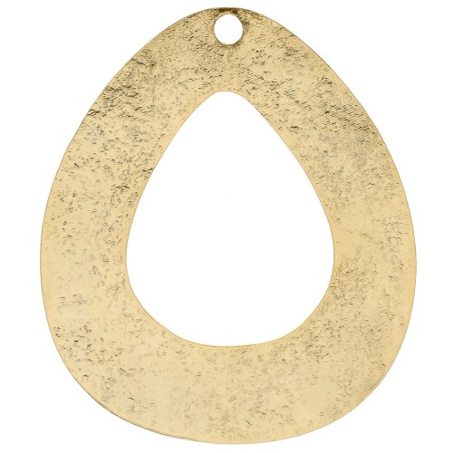Pendente scavato martellato 61x51 mm - Dorato con oro fino x1