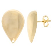 Orecchini tondi a goccia 22x14,5 mm - Dorato con oro fino x2|raw }}