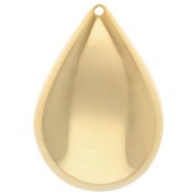 Pendente a goccia bombato 30x20 mm - Dorato con oro fino x1