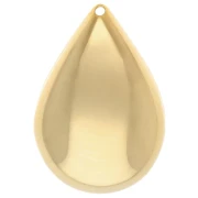 Pendente a goccia bombato 30x20 mm - Dorato con oro fino x1