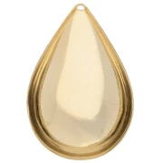 Pendente a goccia bombato 30x20 mm - Dorato con oro fino x1