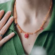 Goutte facettée 6x9mm Red Agate x1