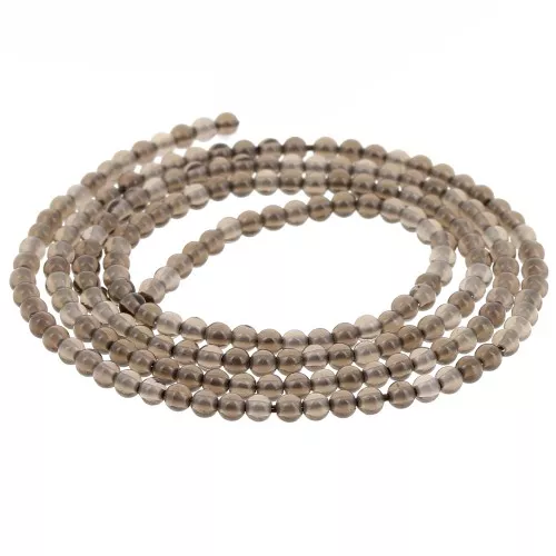 Perline di pietra semipreziosa rotonda da 2 mm - Quarzo fumé x38 cm