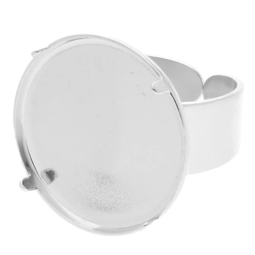 Anello con incastonatura a griffe per cabochon piatto da 20 mm - Argento x1