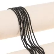 Perline in pietra semipreziosa rotonda da 2 mm - Agata nera x38 cm