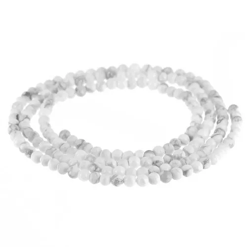 Perline rotonde da 2 mm in pietra semipreziosa - Howlite x38cm
