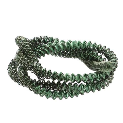 Bobina a spirale riccia da 3,4 mm per ricamo - creazione di spille - Verde scuro x3