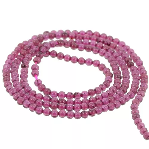 Perline rotonde da 2 mm in pietra semipreziosa - Granato x38cm
