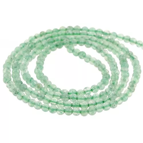 Perline in pietra semipreziosa rotonda da 2 mm - Avventurina x38 cm
