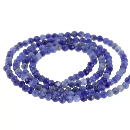 Perle rotonde sfaccettate in pietra semipreziosa 2,4 mm - Sodalite x39cm