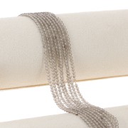 Perle di pietra semipreziosa tonda sfaccettata 2 mm - Quarzo fumé x38 cm