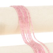 Perline tonde sfaccettate in pietra semipreziosa 2 mm - Quarzo rosa x39cm