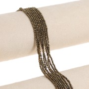 Perline tonde sfaccettate in pietra semipreziosa 2 mm - Pirite x38 cm