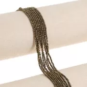 Perline tonde sfaccettate in pietra semipreziosa 2 mm - Pirite x38 cm