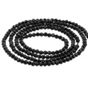 Perline tonde sfaccettate in pietra semipreziosa 2 mm - Agata nera x38cm
