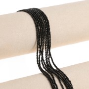 Perline tonde sfaccettate in pietra semipreziosa 2 mm - Agata nera x38cm