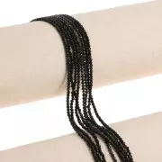 Perline tonde sfaccettate in pietra semipreziosa 2 mm - Agata nera x38cm