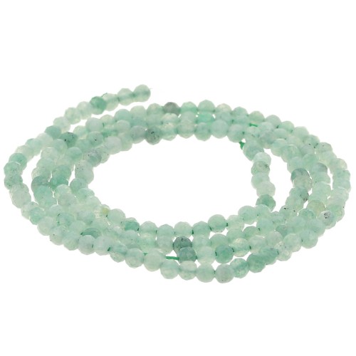 Perlina Tonde sfaccettate mm.  2 Green Aventurine x38cm