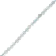 Perlina Tonde sfaccettate mm.  2 Aqua Jade x38cm