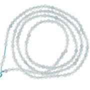 Perlina Tonde sfaccettate mm.  2 Aqua Jade x38cm