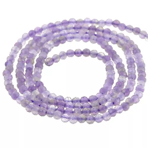 Perlina Tonde sfaccettate mm. 2 Amethyste x38cm