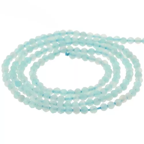 Perlina Tonde sfaccettate mm. 2 Amazonite x38cm