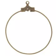 Supporti per orecchini a cerchio 30 mm - 1 foro -  bronzo x2