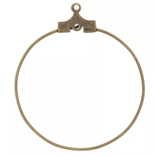Supporti per orecchini a cerchio 30 mm - 1 foro -  bronzo x2