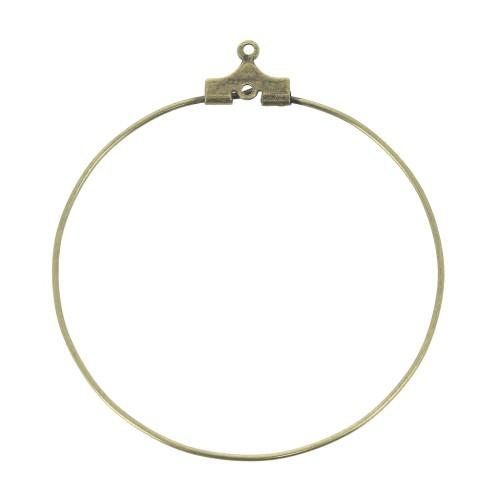 Supporti per orecchini a cerchio con 40mm 1 foro bronzo x2