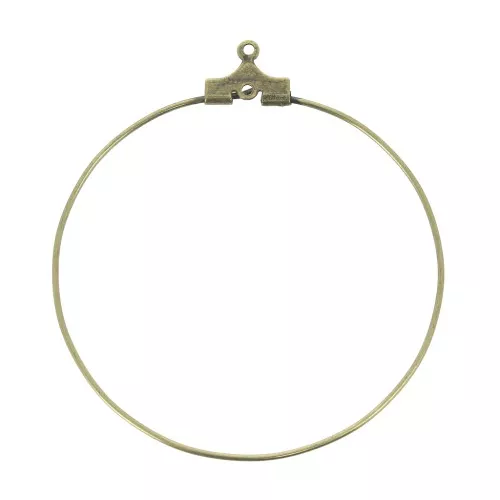 Supporti per orecchini a cerchio con 40mm 1 foro bronzo x2