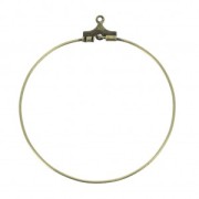 Supporti per orecchini a cerchio con 40mm 1 foro bronzo x2