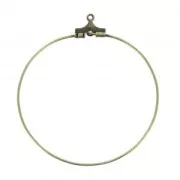 Supporti per orecchini a cerchio con 40mm 1 foro bronzo x2