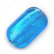 Rettangolo Foglia Argento mm. 26x16 Dark Aquamarine x4