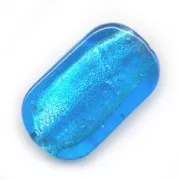 Rettangolo Foglia Argento mm. 26x16 Dark Aquamarine x4