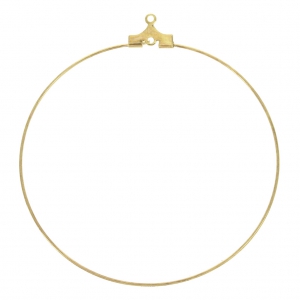 Supporti per orecchini a foro con un anello50 mm Dorato con oro fino x2