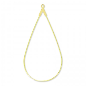 Portaorecchini a goccia 50x25 mm Dorato con oro fino x2