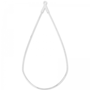 Portaorecchini a goccia 60x30 mm Placcatura argento x2