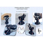 Perla di vetro a cuore 16x15 mm - Costellazione trasparente Ametista x1