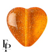 Perla di vetro a cuore 16x15 mm - Costellazione trasparente arancione x1