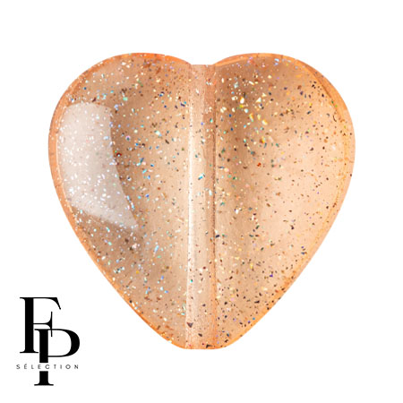 Perla di vetro a cuore 16x15 mm - Trasparente Constellation Rose x1