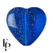 Perla di vetro a cuore 16x15 mm - Trasparente Blu Costellazione x1