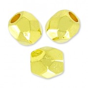 Perle sfaccettate mm.4 Dorato con oro fino x10|raw }}