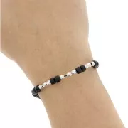 Perle sfaccettate mm.4 Placcatura Argento Antico x10