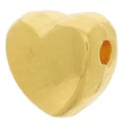 Perle cuori mm.6 Dorato con oro fino x4