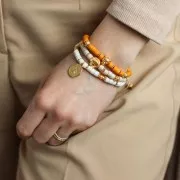 Perle cuori mm.6 Dorato con oro fino x4